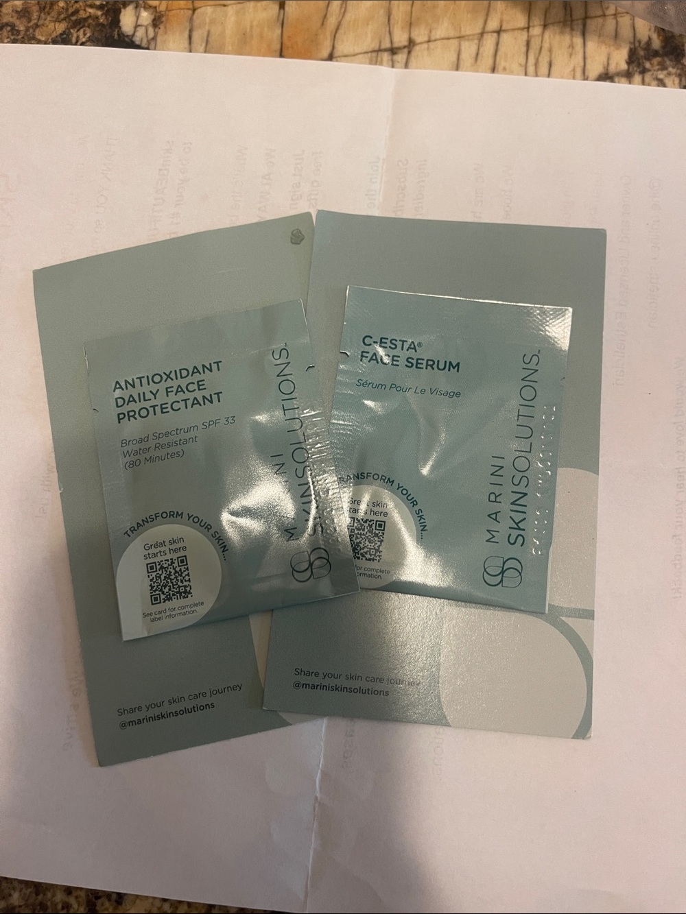 Jan Marini c-esta Serum & Antioxidant Daily Face Protectant Sample Pack